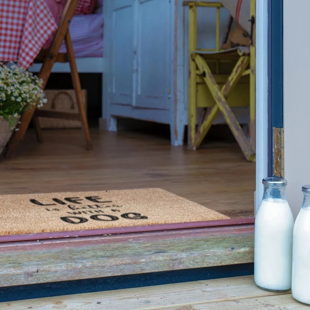 Zerbino in fibre di cocco 60x90 cm Life Is Better With a Dog – Artsy Doormats