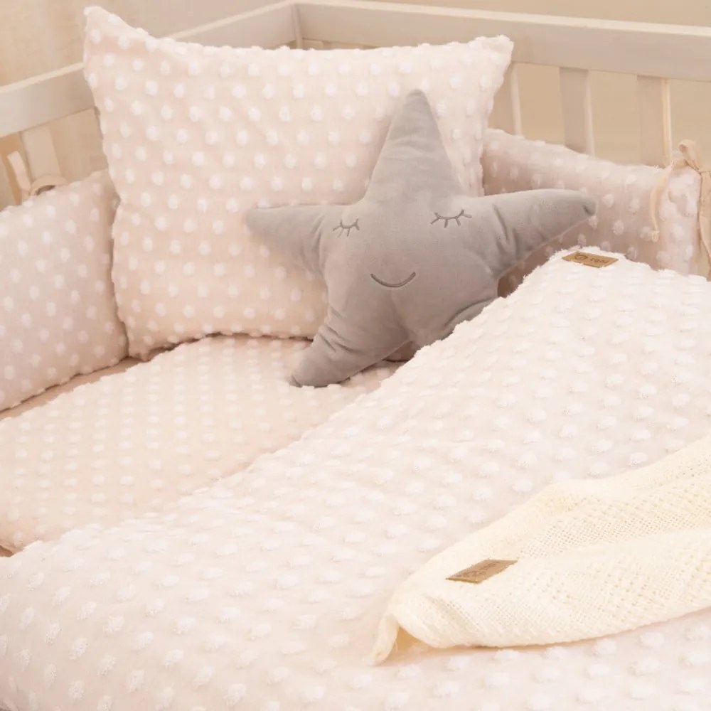Set copripiumino e federa da bambini beige in misto cotone per culla 80x80 cm Frosty Almond – Roba