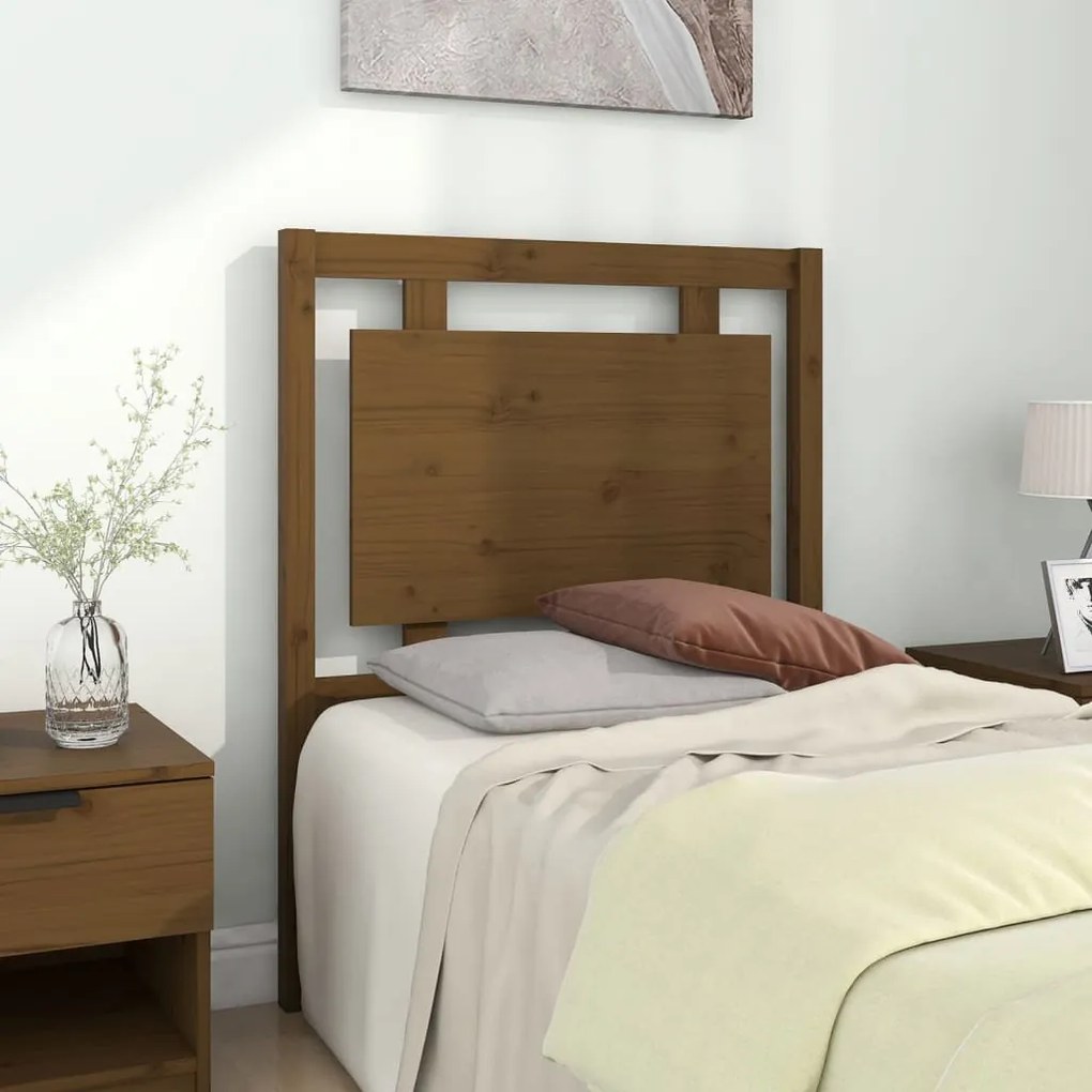 Testiera Per Letto Ambra 80,5x4x100cm İn Legno Massello Di Pino /