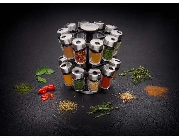 Cole&Mason - Rastrelliera rotante con barattoli per spezie MASTER 21 pz.