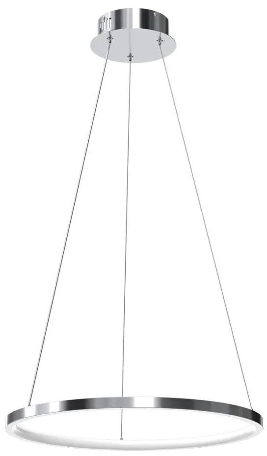 Lampadario LED a cavo ROTONDA LED/27W/230V cromo lucido