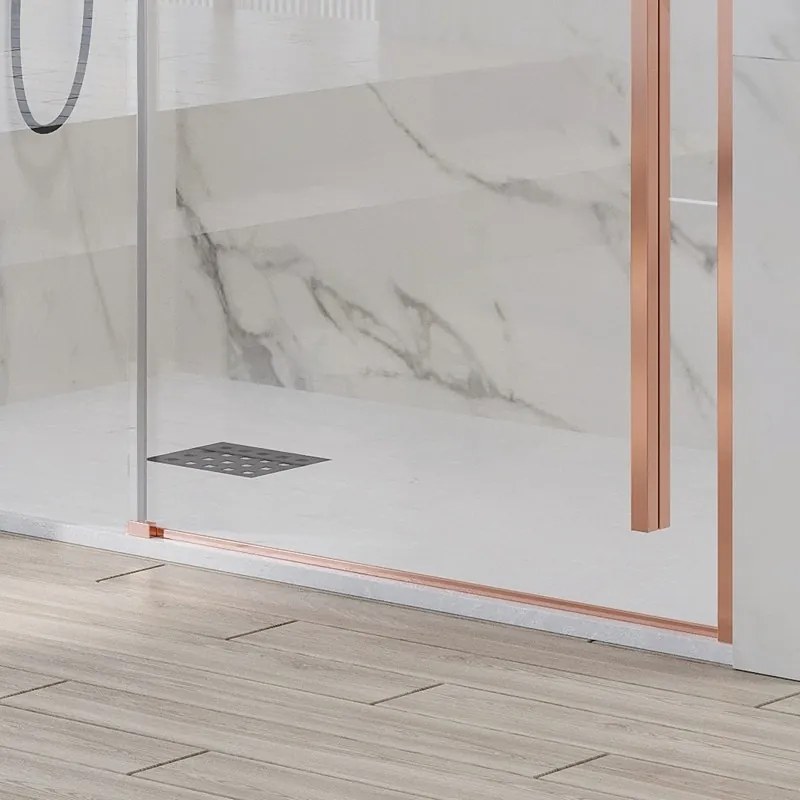 Doccia nicchia oro rosa 140cm scorrevole altezza 200cm | KSA4000G - KAMALU