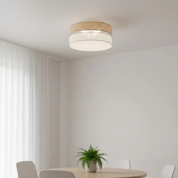 Plafoniera LED SIRJA BOHO LED/20W/230V Ø 35 cm beige/bianco