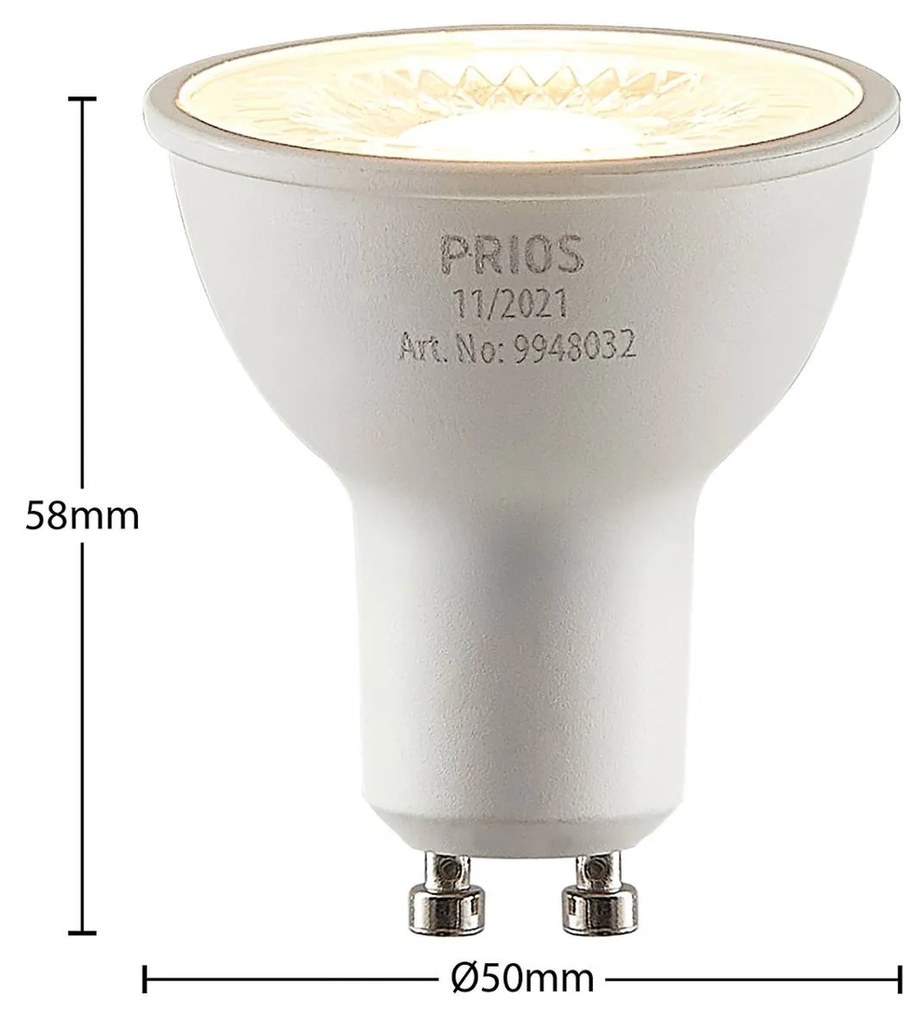 PRIOS LED riflettore GU10 5W 3.000K 60°