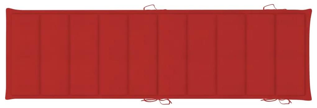 Cuscino per Lettino Rosso 186x58x3 cm in Tessuto Oxford