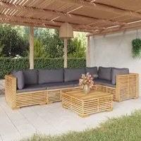 Set Divani da Giardino 6 pz con Cuscini Legno Massello di Teakcod mxl 97570