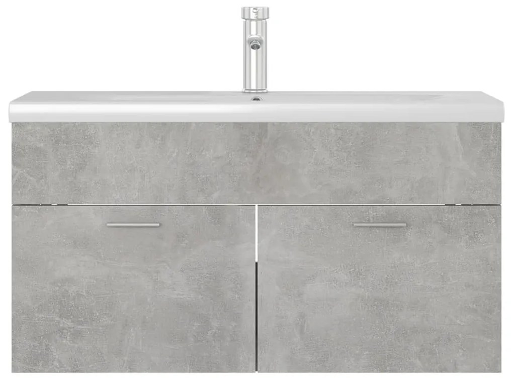 Mobile con lavabo integrato grigio cemento in legno multistrato