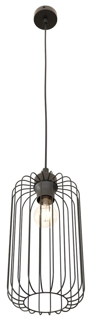 Sospensione Minimal Industrial Minerva 1 Luce Nera
