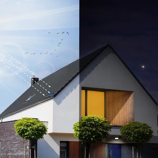 Faro solare LED esterno 10W 6500K IP65 con sensore e batteria 2200 mAh