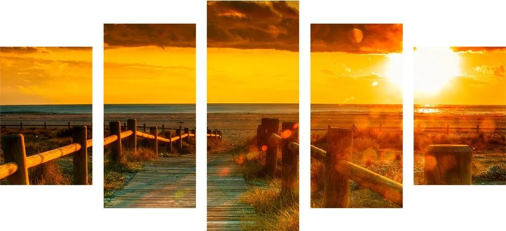 Quadri 5 pezzi – Splendido tramonto