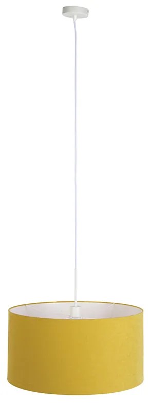 Lampada a sospensione bianca con paralume giallo 50 cm - Combi 1