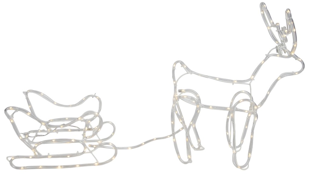 Lampada da terra natalizia renna con slitta 116 cm con LED e timer IP44 - Sori