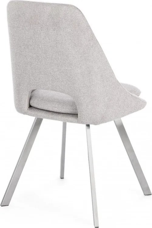 Set 2 Sedie 45x49,5x85 cm Kashar in Tessuto Grigio Chiaro...