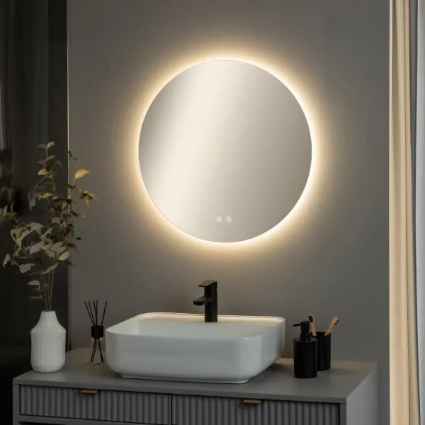 Brilagi - Specchio LED dimmerabile con funzione antiappannamento e retroilluminazione DEMI PRO LED/20W/230V Ø 60 cm IP44