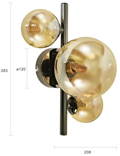 Brilagi - Lampada da parete LED MILLA 3xG9/3W/230V nero cromato/oro