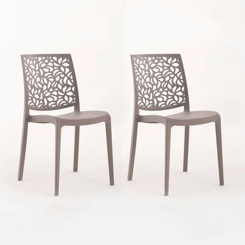Sedia da giardino London Stone NEW GARDEN tortora, set da 2 pezzi