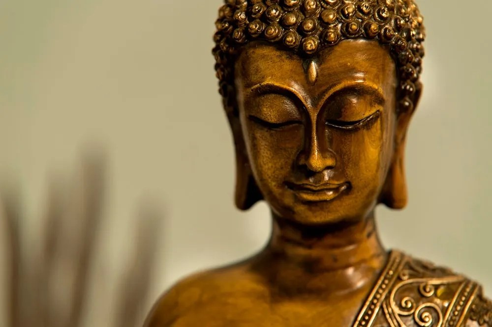 Carta da parati – Testa di Buddha in bronzo