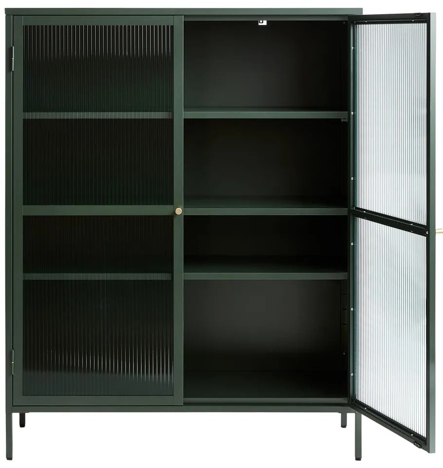 Vetrina in metallo verde Bronco, altezza 140 cm - Unique Furniture