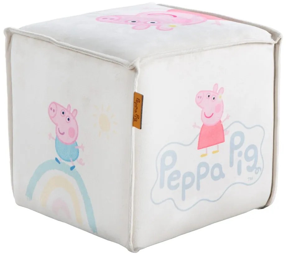 Pouf per bambini in velluto bianco Peppa Pig - Roba