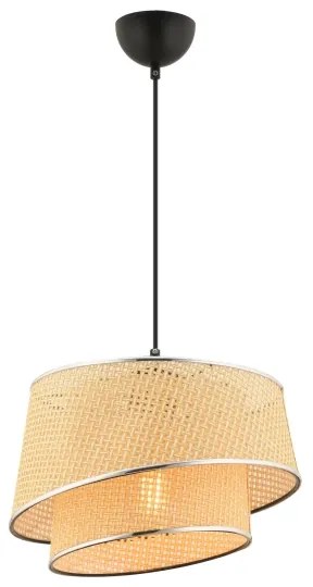 Lampadario a sospensione con cavo BARETTE 1xE27/60W/230V beige/cromo lucido