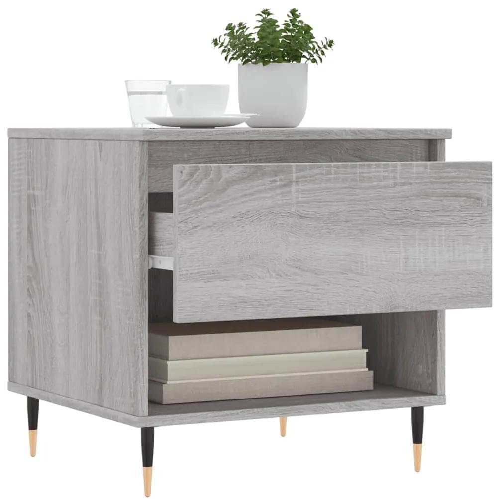 Tavolini salotto 2pz grigio sonoma 50x46x50cm legno multistrato