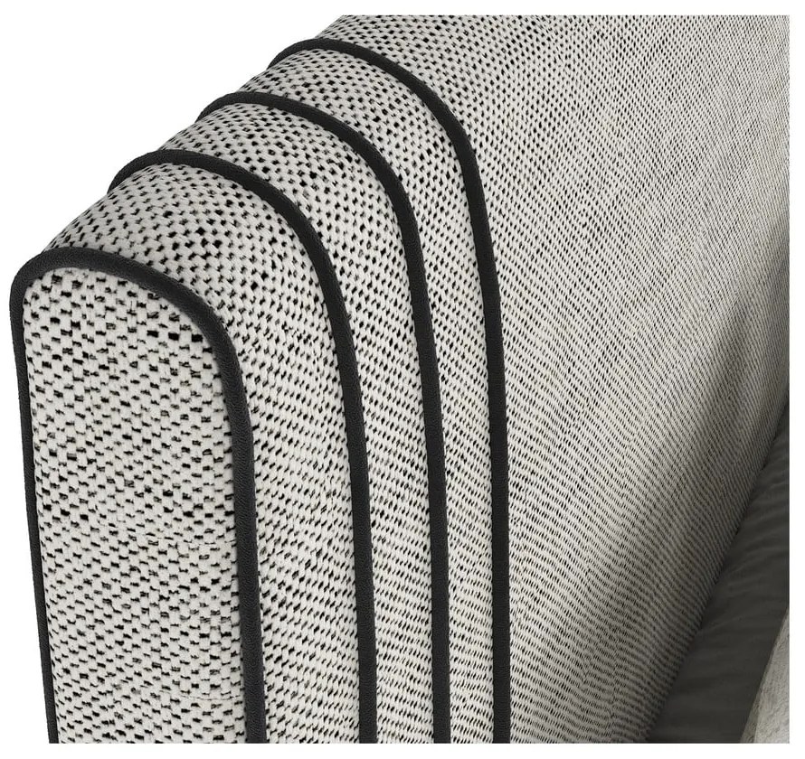 Letto matrimoniale imbottito grigio chiaro con contenitore 180x200 cm Musca - Maison de Rêve