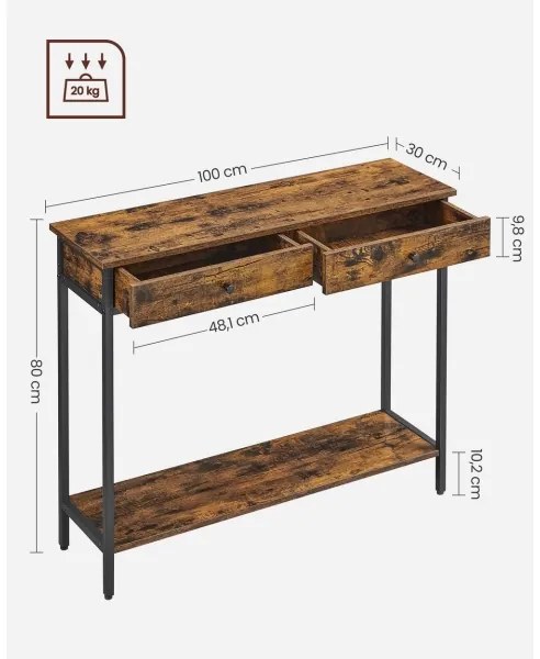 Tavolino d'appoggio LUVOR marrone/nero