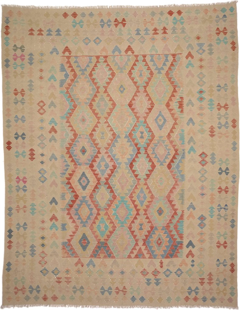 Kilim Tappeto 340x270 Beige (Afghanistan) Tessuto A Mano