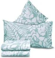 Completo letto matrimoniale foglie Nora verde SmartDecoHome