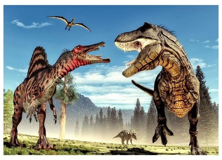 Fotomurale  Fighting Dinosaurs  Larghezza x Altezza Home decor 100x70