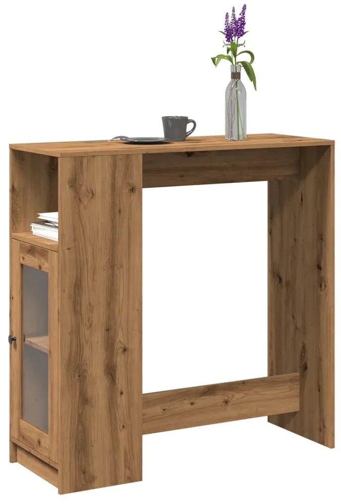 Tavolo Bar Con Rastrelliera Rovere 101x40x103,5 Cm Multistrato /