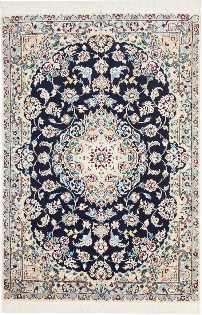 Nain Tappeto persiano 80 x 110 Blu (Iran) Annodato A Mano