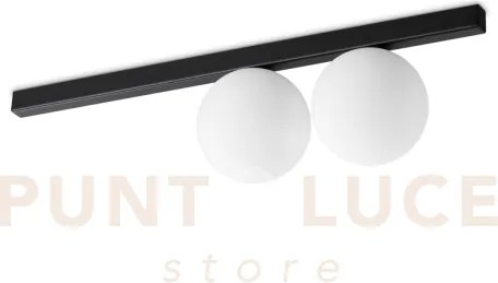 Binomio lampadario a soffitto 2 luci attacco g9 nero
