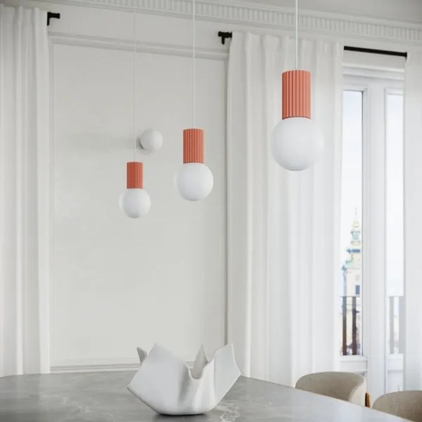 Sollux SL.1754 - Lampadario a sospensione con filo HALO 1xG9/8W/230V diametro 12 cm rosa