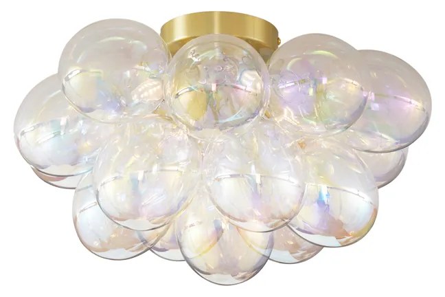 Lampada da soffitto di design in ottone con vetro arcobaleno 4 luci - Uvas