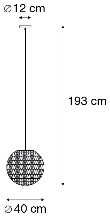 Lampada a sospensione retrò bianca 40 cm - Lina Ball 40