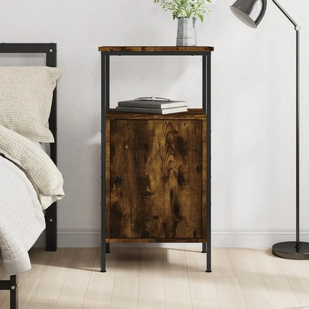 Comodino Rovere Fumo 41x31x80 Cm Legno Multistrato /