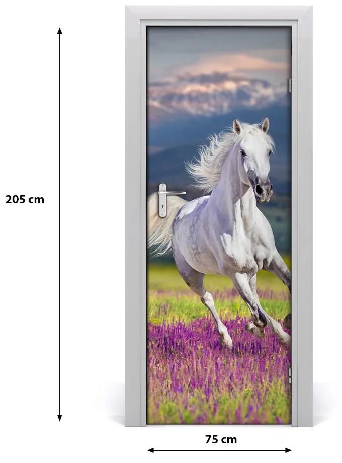 Adesivo per porta Cavallo bianco 75x205 cm