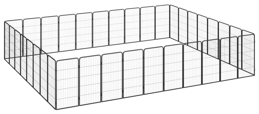 Box Cani 36 Pannelli Nero 50x100 Cm Acciaio Verniciato Polvere /