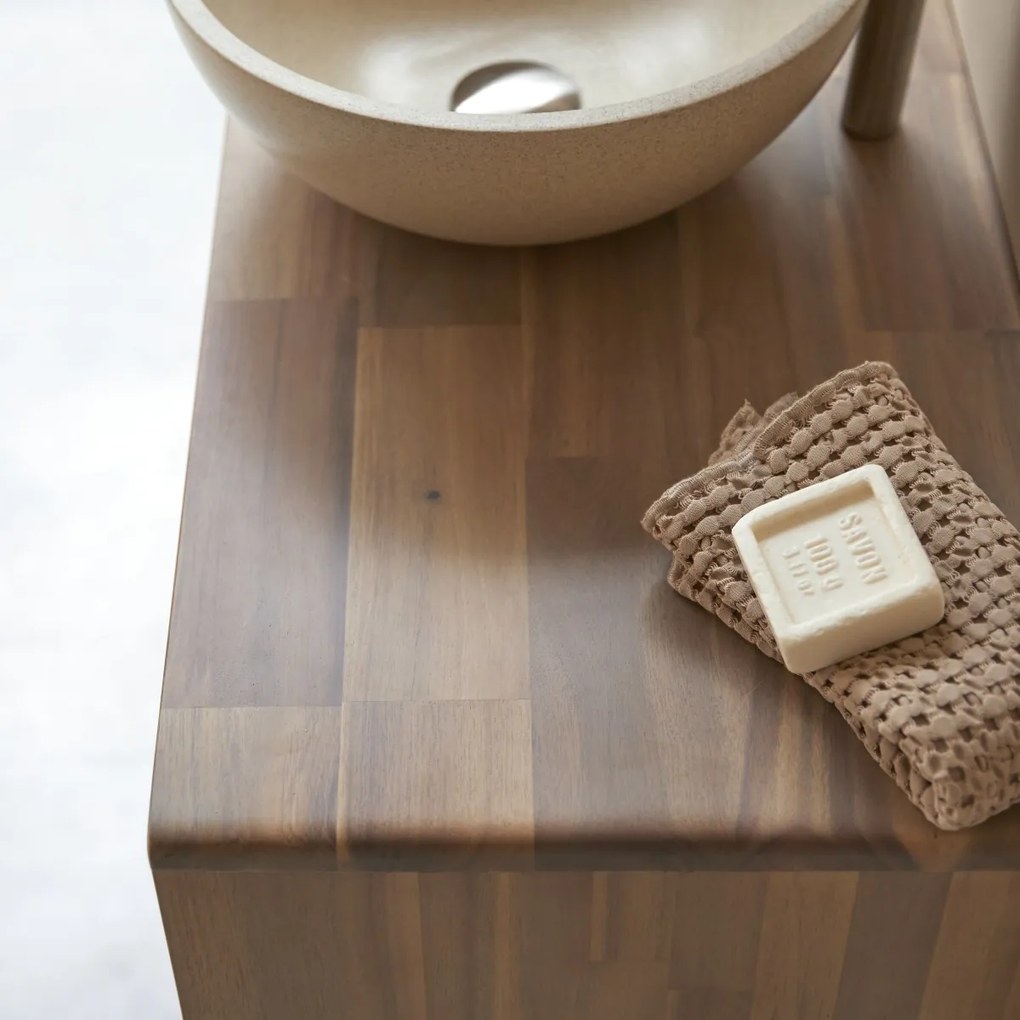 Tikamoon - Mobile per il bagno in legno di acacia 80 Lila