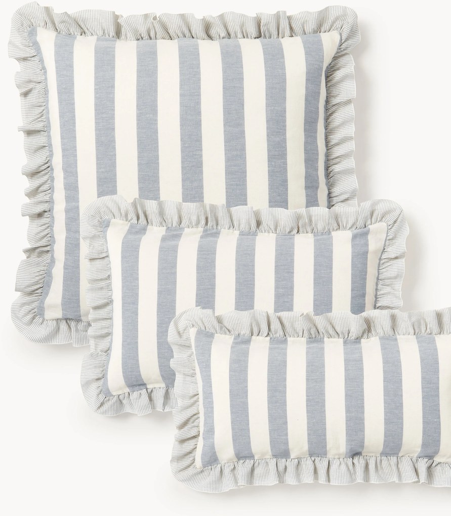 Federa in misto lino con volant Posie