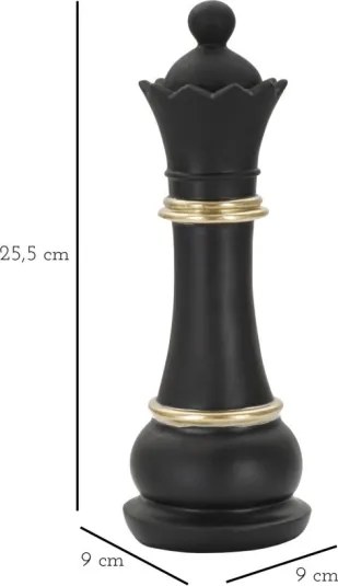 Regina Nera E Oro Cm Ø 9X25,5