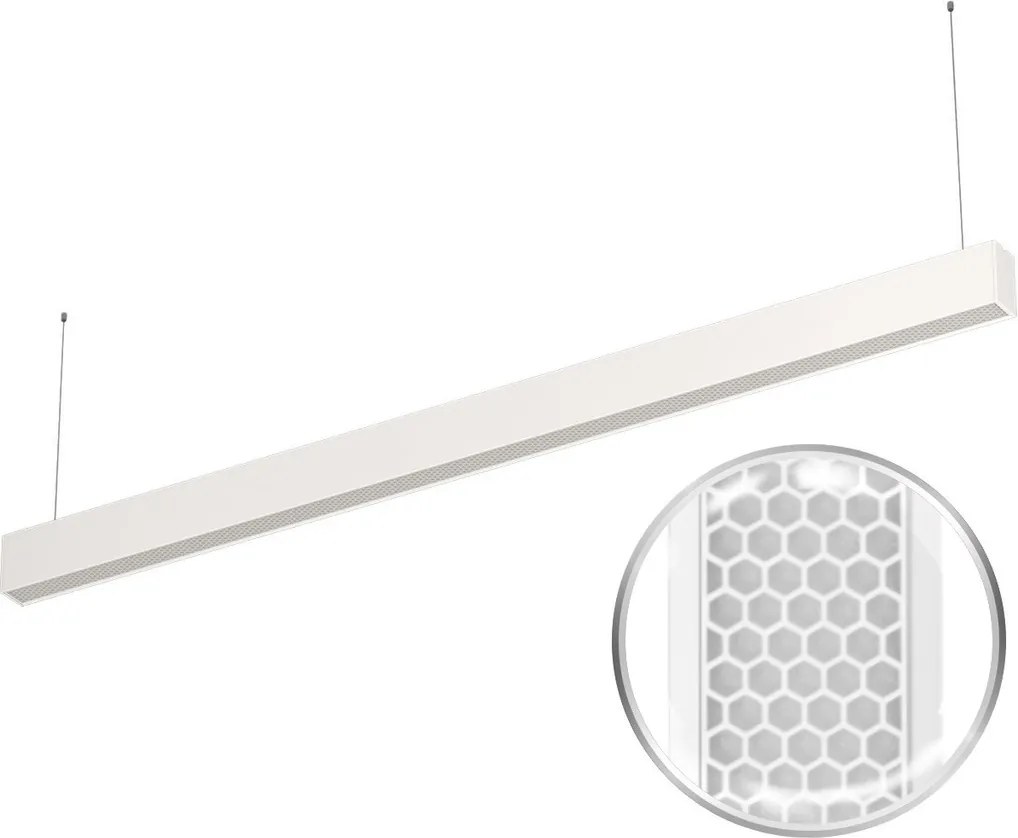 Lampada Lineare LED Sospesa 40W 120 cm con driver Philips Bianca o nera