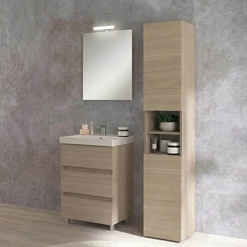 Colonna per mobile bagno Kora 2 ante P 34 x L 30 x H 177.5 cm olmo rousseau