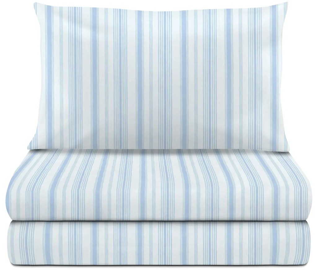 Completo letto singolo righe azzurro