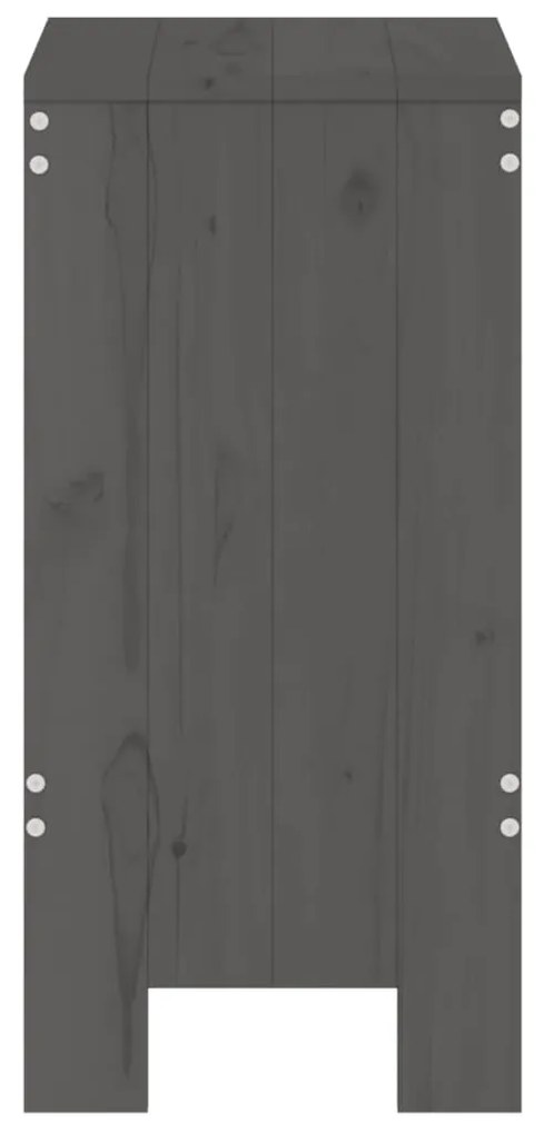 Sgabelli da bar 2pz grigi 40x36x75 cm in legno massello pino