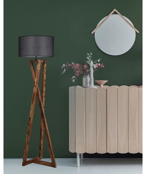 Lampada da terra MACKA 1xE27/60W/230V nero/marrone