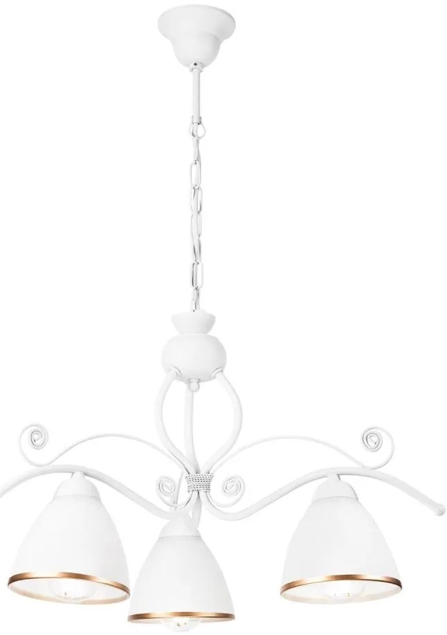 Lampadario a sospensione con catena RETRO II 3xE27/60W/230V bianco