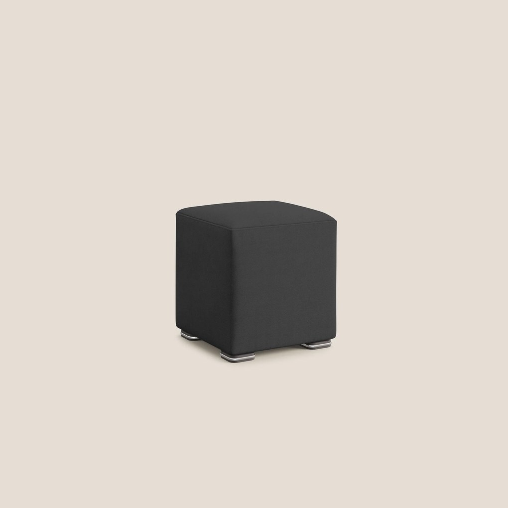 Cube pouf in tessuto morbido impermeabile T02 nero