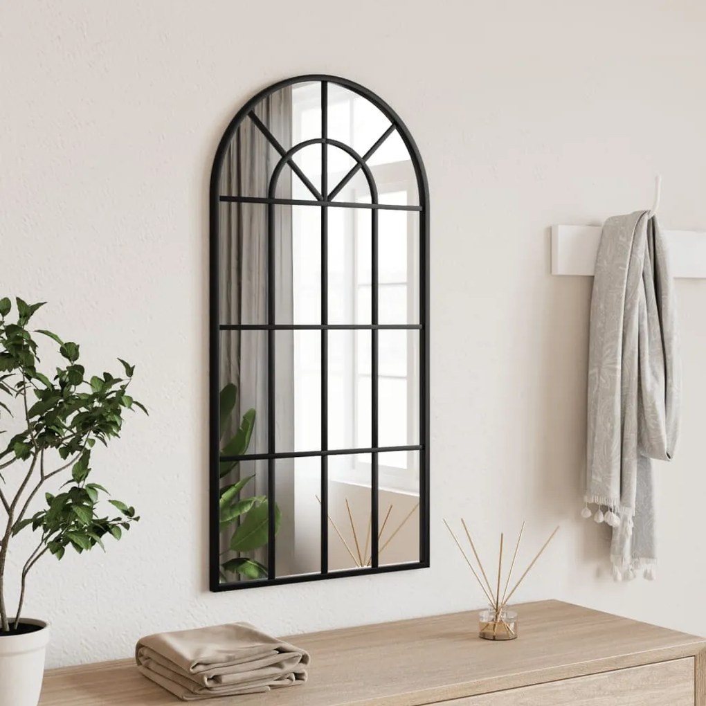 Specchio Da Parete Nero 40x80 Cm Arco İn Ferro /